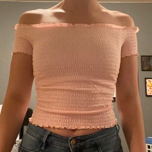 Light pink off the shoulder top